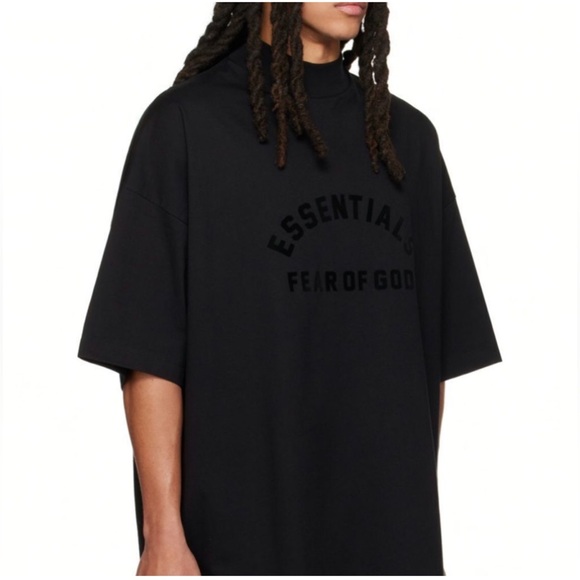 NEW Essential Fear Of God Men Black Thick Shirt Size Large - Picture 2 of 14